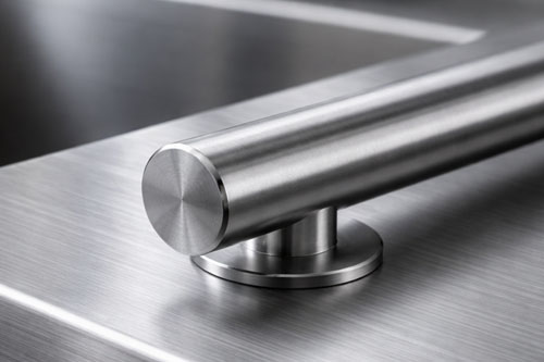 Kolor inox – stal nierdzewna szczotkowana (zbliżenie)