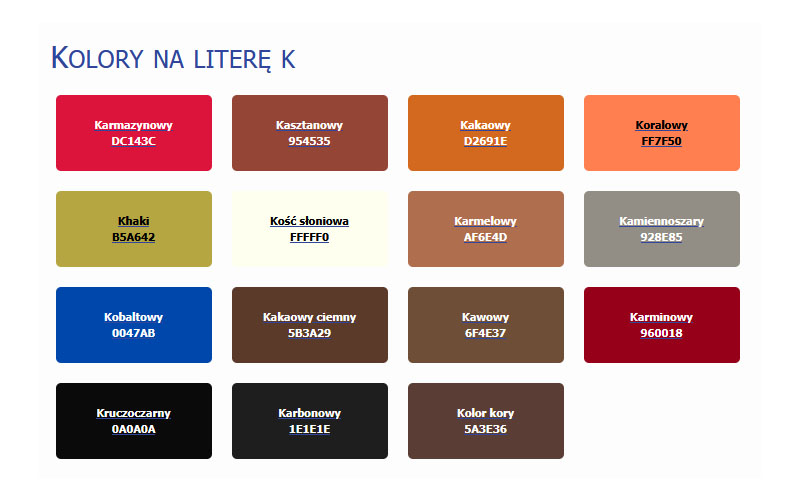 Kolory na k