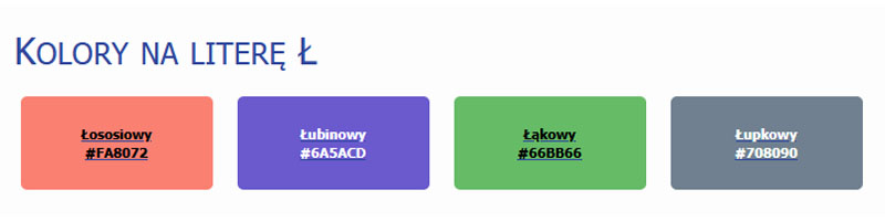 Kolory na ł