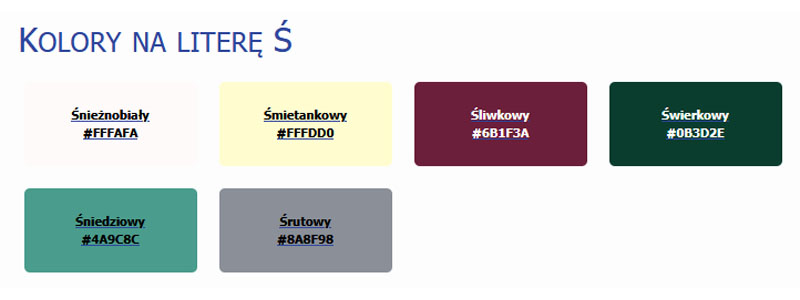 Kolor na Ś