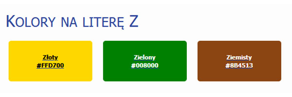 Kolory na z