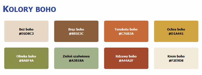 Kolory boho