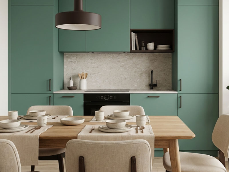 Kuchnia w palecie naturalny jadeit