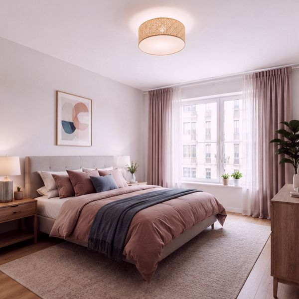 Lampa sufitowa w sypialni