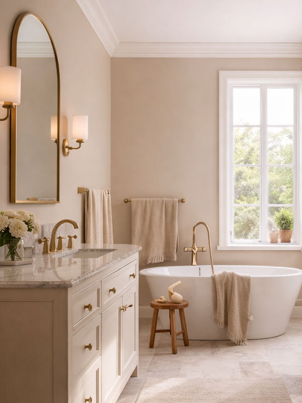 Łazienka w kolorze mlecznej kawy