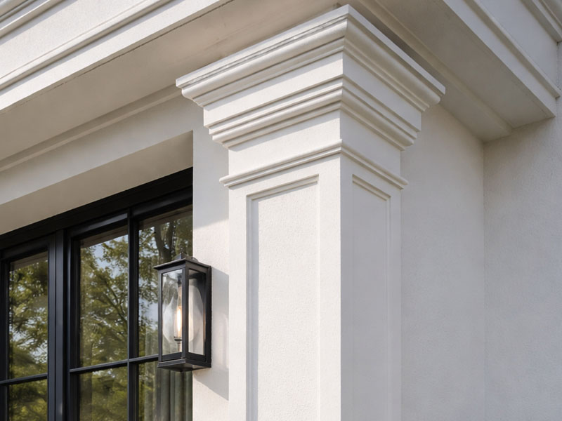 Pilaster na elewacji budynku współczesnego