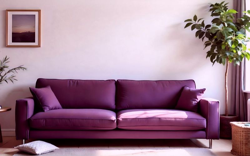 Purpurowa sofa