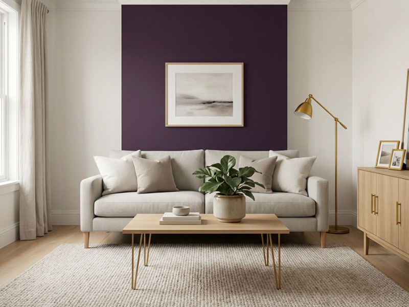 Salon w palecie kolorów moody