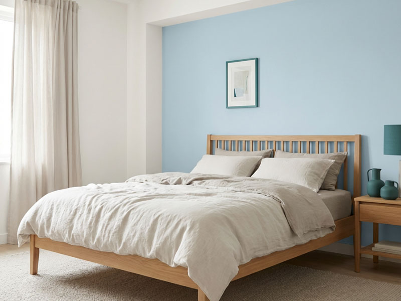 Sypialnia w palecie jasny błękit